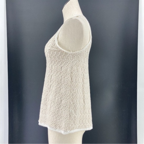 Anthropologie Cream Textured Tank Top - Picture 10 of 13
